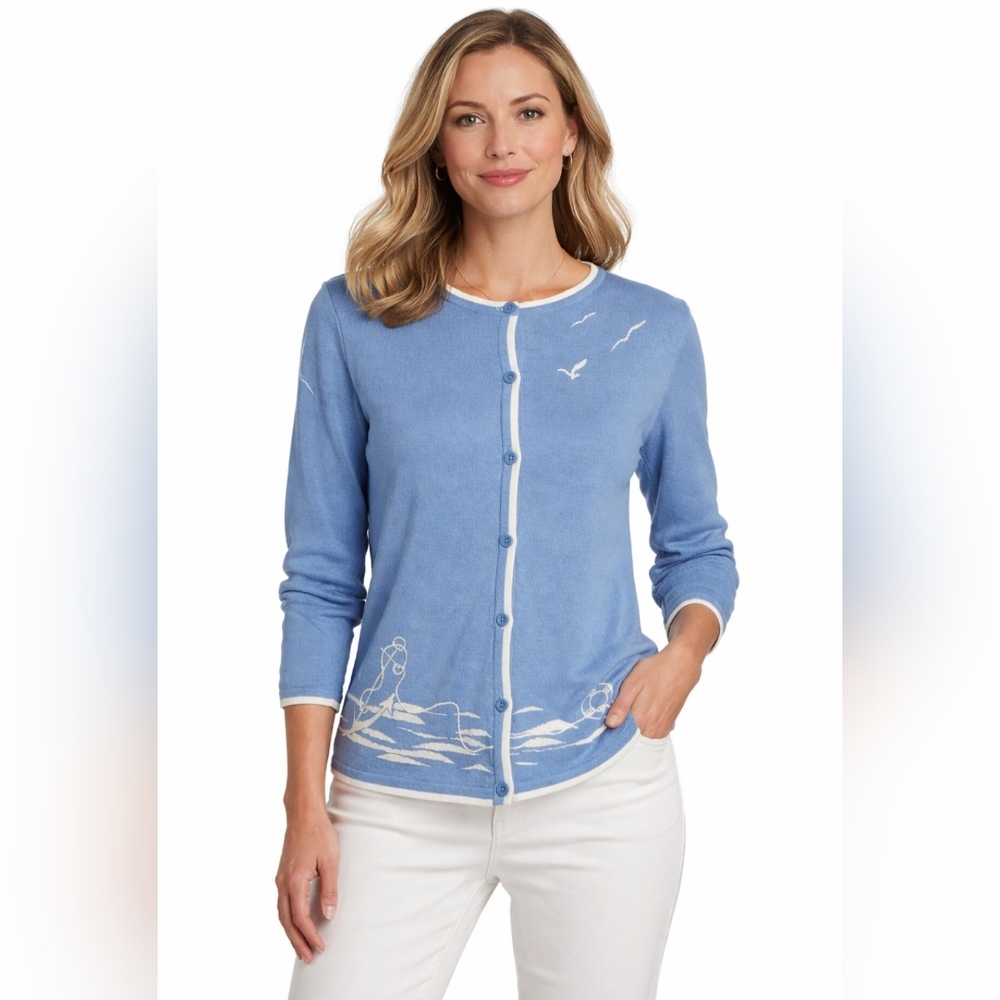 PENDLETON Vintage Button Front Sweater Cardigan | Beachy | Coastal Preppy - S